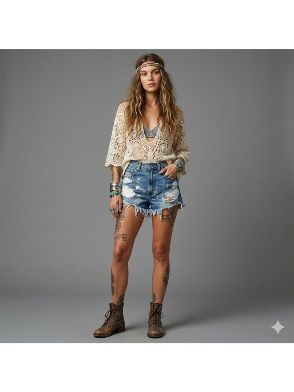 Rag & Bone Womens Distressed Denim High-Waisted Cutoff Shorts Blue Size 26 100% - Picture 7 of 12